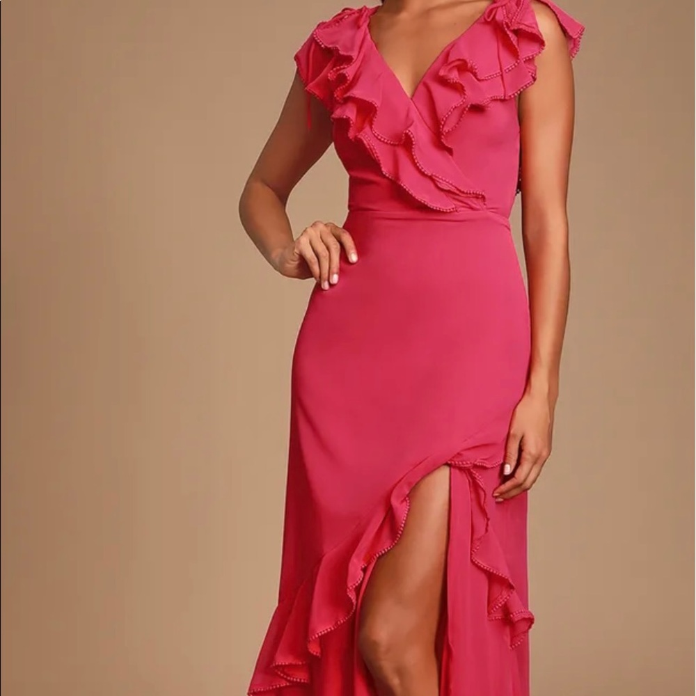 Pink Ruffled Maxi Dress